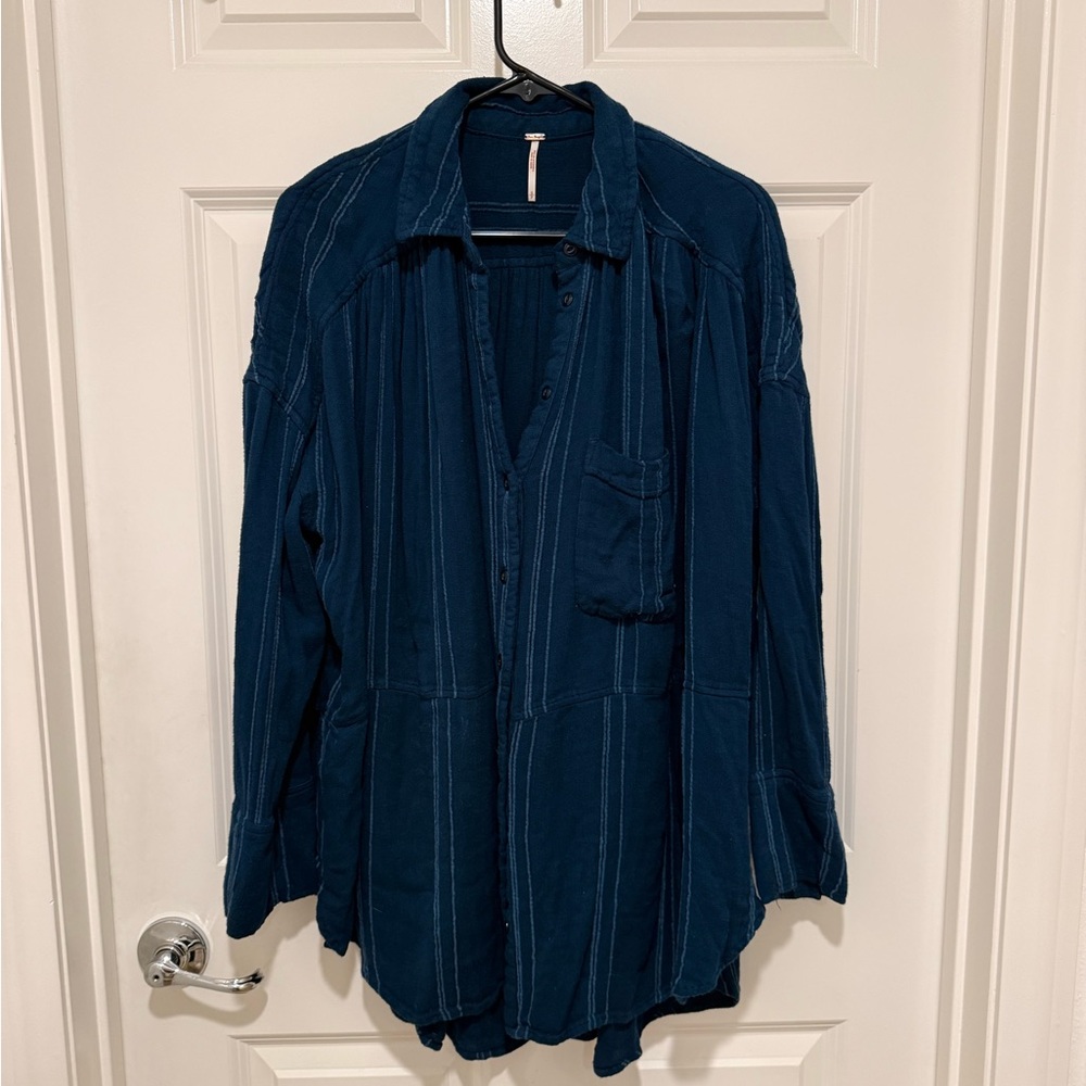 Free People  - Deep Teal oversized blouse